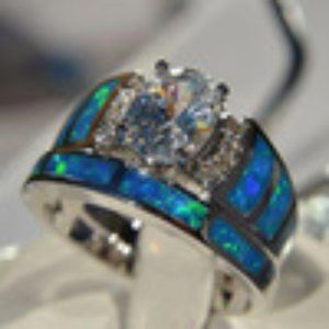 EPOXY INLAID ZIRCON LADIES RING WEDDING LUXUR
